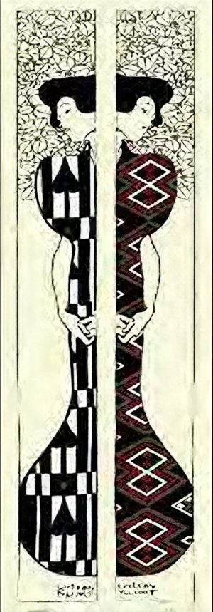 Gustav Klimt - Silhouette I and II Art Print