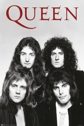 Queen Black And White Poster