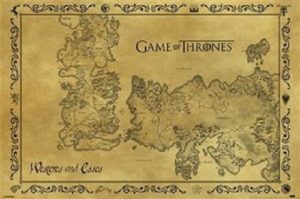 Game Of Thrones Map Poster (Published 2012ish, some wear)