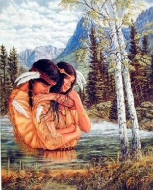 Jonnie Kostoff - Native American Couple I Mini Poster