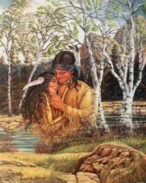 Jonnie Kostoff - Native American Couple II Mini Poster