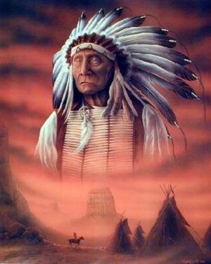 C.B.Pope - Native American Chief Camp Mini Poster