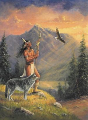 Marianne Caroselli - Warrior, Wolf And Eagle Mini Poster