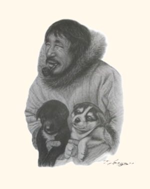Lorenzo Fracchetti - Inuit Man With Two Puppies Mini Poster