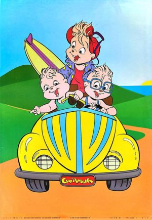 Alvin and the Chipmunks Surfing Holiday Poster (Published 1993, heavily worn)