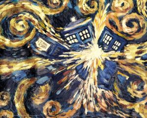 Doctor Who TARDIS Explosion Van Gogh Mini Poster