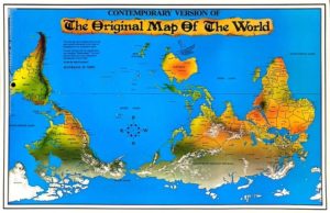 Contemporary Version of the Original Map of the World Australia Is Tops poster print