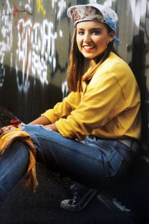 danni minogue yellow sweater poster print