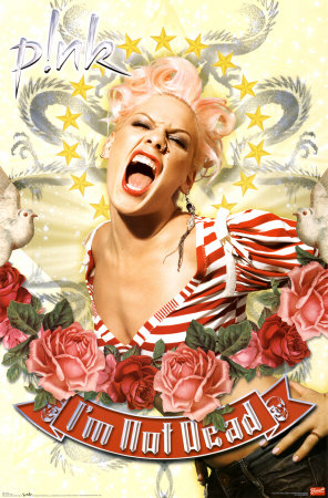 pink i'm not dead album cover poster print