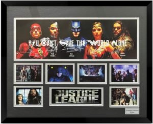Justice League Double Matted Photo Collage in Black Frame