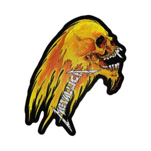 METALLICA FLAMING SKULL SEW ON PATCH